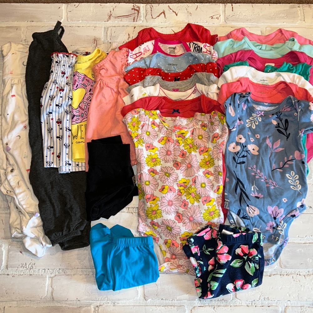 Babygirl 6m spring & summer romper top onesie bundle!!